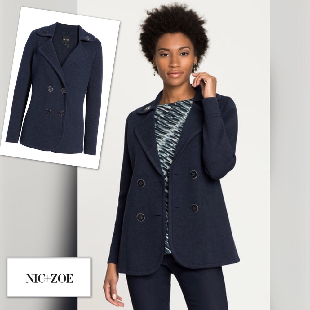 NIC + ZOE Polished Peacoat Navy Jacket
